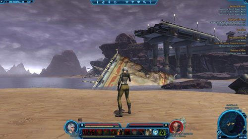 Biegnij po plaży tak, jak pokazują to strzałki - Galactic History 14 (Matrix Shard) | Datacrons | Star Wars The Old Republic - Star Wars: The Old Republic - poradnik do gry