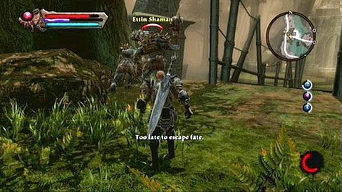 Tuż przed wejściem do podziemi zobaczysz Agartha walczącego z Ettinami - Kingdoms of Amalur Reckoning: Into the Light - solucja, opis przejścia - Kingdoms of Amalur: Reckoning - poradnik do gry