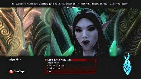 Po ponownej pogawędce z Alyn, zostaniesz wysłany do drzewa zwanego Nyralim - Kingdoms of Amalur Reckoning: Old Friends, New Foes - solucja, opis przejścia - Kingdoms of Amalur: Reckoning - poradnik do gry