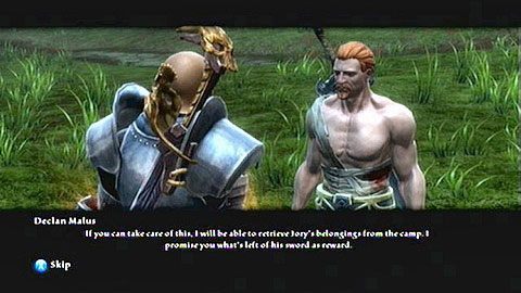 Po akceptacji zadani odszukaj w Haxhi Declana Malusa M7(2) i porozmawiaj z nim - Kingdoms of Amalur Reckoning: Odarath II (2) - solucja, opis przejścia - Kingdoms of Amalur: Reckoning - poradnik do gry