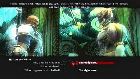 Aby rozpocząć misję, porozmawiaj z Hallamem the White, który czeka na ciebie w Court of Enchantments (House of Ballads M2(9)) - Kingdoms of Amalur Reckoning: Odarath II (3) - solucja, opis przejścia - Kingdoms of Amalur: Reckoning - poradnik do gry