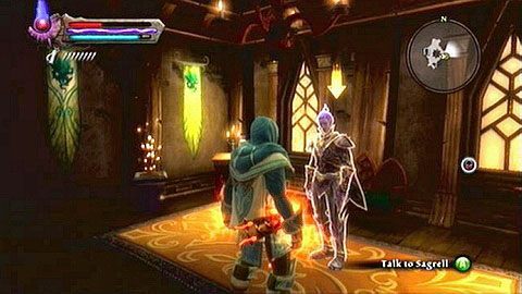 Gdy wiedźma zniknie, udaj się do zaznaczonego na mapie budynku (The Chantry) i porozmawiaj z czekającym tam na ciebie Sagrellem - Kingdoms of Amalur Reckoning: Odarath II (5) - solucja, opis przejścia - Kingdoms of Amalur: Reckoning - poradnik do gry