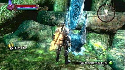 Kamień stoi obok cierniowej ściany blokującej przejścia do północnej części Odorath II - Kingdoms of Amalur Reckoning: Summers End - kamienie Lorestone, mapa - Kingdoms of Amalur: Reckoning - poradnik do gry