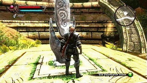 Głaz znajdziesz na kamiennym kwadratowym placu niedaleko drogi - Kingdoms of Amalur Reckoning: Dalentarth - kamienie Lorestone, mapa - Kingdoms of Amalur: Reckoning - poradnik do gry