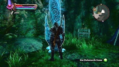 Nagranie pozostawiono przy ścianie gór w północnej części lokacji - Kingdoms of Amalur Reckoning: Dalentarth - kamienie Lorestone, mapa - Kingdoms of Amalur: Reckoning - poradnik do gry