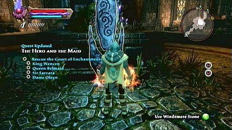 Pierwszy głaz znajduje się zaraz obok wejścia - Kingdoms of Amalur Reckoning: Castle Windemere - kamienie Lorestone, mapa - Kingdoms of Amalur: Reckoning - poradnik do gry