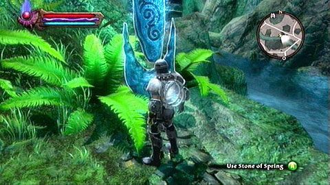 Kamień umieszczono tuż nad brzegiem rzeki w przechodzącej przez środek Odarath I - Kingdoms of Amalur Reckoning: Spring (Kraina Dalentarth) - kamienie Lorestone, mapa - Kingdoms of Amalur: Reckoning - poradnik do gry