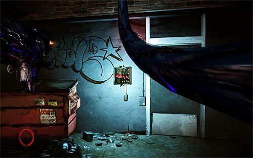 Zignoruj wizję z udziałem Jenny i podejdź do zamkniętych drzwi, przy których znajduje się puszka z bezpiecznikami - Payback (2) | Opis przejścia The Darkness II - The Darkness II - poradnik do gry