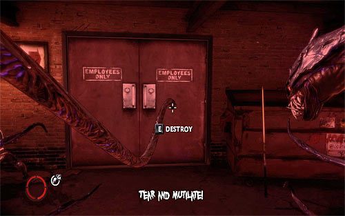 Wybierz jedyne dostępne przejście, docierając po kilku chwilach do wejścia do klubu - Q and A (1) | Opis przejścia The Darkness II - The Darkness II - poradnik do gry