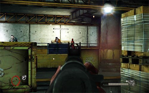 W zależności od upodobań możesz teraz powrócić do miejsca, w którym zniszczyłeś generator lub skorzystać z pobliskiego przejścia i od razu kontynuować przemarsz przez strefę załadunku - Q and A (3) | Opis przejścia The Darkness II - The Darkness II - poradnik do gry