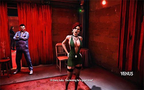 Wejdź do głównego pomieszczenia domu uciech i skieruj się na jego drugi koniec - Strong Silent Type (1) | Opis przejścia The Darkness II - The Darkness II - poradnik do gry