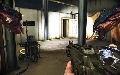 Po dotarciu na drugi koniec tego piętra skręć w lewo, wybierając bardziej liniową ścieżkę - Strong Silent Type (2) | Opis przejścia The Darkness II - The Darkness II - poradnik do gry