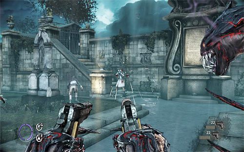 To nie koniec walk, bo na cmentarzu wkrótce pojawią się inni bandyci - Saying Goodbye (1) | Opis przejścia The Darkness II - The Darkness II - poradnik do gry