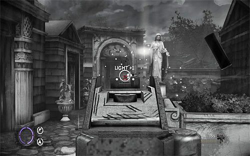 W trakcie staczania tej bitwy najwięcej uwagi powinieneś poświęcić przeciwnikowi przemieszczającemu się z reflektorem oraz nowemu wrogowi z tarczą, którą trzeba oczywiście uszkodzić i następnie wyrwać - Saying Goodbye (1) | Opis przejścia The Darkness II - The Darkness II - poradnik do gry