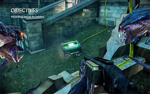 Docelowo musisz dotrzeć do miejsca, w którym zauważysz generator zasilający mijaną wcześniej lampę - Saying Goodbye (1) | Opis przejścia The Darkness II - The Darkness II - poradnik do gry