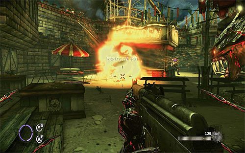 Po zlikwidowaniu pierwszej grupy ostrożnie przesuń się dalej - Fun and Games (1) | Opis przejścia The Darkness II - The Darkness II - poradnik do gry