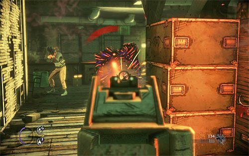 Niezależnie od obranej taktyki działania uważaj na nowego przeciwnika z tarczą, szczególnie że z racji niewielkiego obszaru walk może on stanowić duże wyzwanie - Fun and Games (2) | Opis przejścia The Darkness II - The Darkness II - poradnik do gry