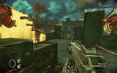 Przed Tobą kolejna zabawa w unikanie światła, albowiem najlepiej jest zabić wszystkich przebywających na dachu wrogów jeszcze przed dotarciem do generatora - Fun and Games (3) | Opis przejścia The Darkness II - The Darkness II - poradnik do gry