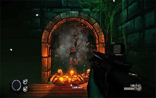 Drugi przeciwnik pojawi się za rozdartym na strzępy ciałem - Fun and Games (4) | Opis przejścia The Darkness II - The Darkness II - poradnik do gry