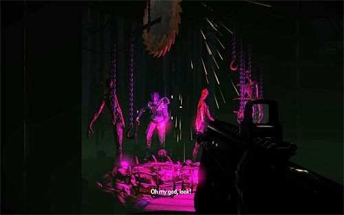 Ataku trzeciego przeciwnika należy spodziewać się niedługo po pokonaniu fragmentu z wystającymi rękami i pojawi się on po Twojej lewej stronie - Fun and Games (4) | Opis przejścia The Darkness II - The Darkness II - poradnik do gry