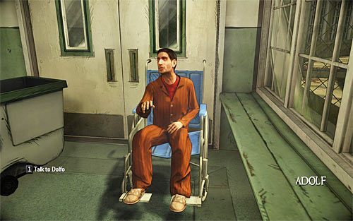 Obróć się w lewo i ruszaj przed siebie, odbywając po drodze opcjonalną rozmowę z doktorem Jamesem - Strange People | Opis przejścia The Darkness II - The Darkness II - poradnik do gry