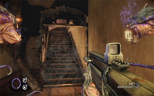 Po zakończonej bitwie proponuję poświęcić trochę czasu na zbadanie ciał przeciwników, a także na rozejrzenie się za składzikami amunicji i lepszymi broniami - Homecoming (1) | Opis przejścia The Darkness II - The Darkness II - poradnik do gry