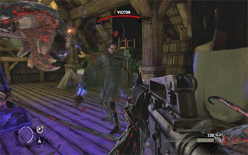 Używanie broni palnej to nie jedyna możliwość, bo Victor co pewien czas pojawia się niedaleko Jackiego i w takich sytuacjach warto pomagać sobie prawą macką - Last Stand | Opis przejścia The Darkness II - The Darkness II - poradnik do gry