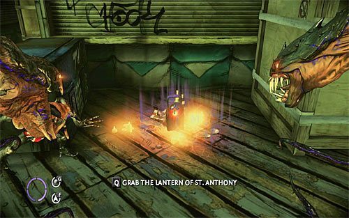 Zbadaj obszar na tyłach budki, odnajdując leżący na ziemi relikt - 14 - 20 | Relikty The Darkness II - The Darkness II - poradnik do gry