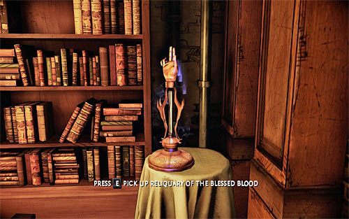 Reliktem jest relikwiarz i pozostawiono go na stoliku na prawo od wejścia - 21 - 29 | Relikty The Darkness II - The Darkness II - poradnik do gry