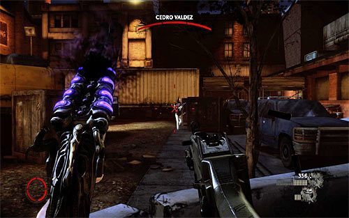 Druga część bitwy to pojedynek z Cedro Valdezem, który jest pełnoprawnym bossem - Kampania Vendettas - wskazówki (1) | Vendettas | The Darkness II - The Darkness II - poradnik do gry