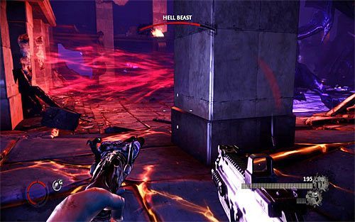 Jeśli zaś chodzi o samego bossa, warto przede wszystkim wiedzieć o tym, że nie wymaga on wykonywania żadnych precyzyjnych ataków wymierzanych w słabe punkty - Kampania Vendettas - wskazówki (2) | Vendettas | The Darkness II - The Darkness II - poradnik do gry