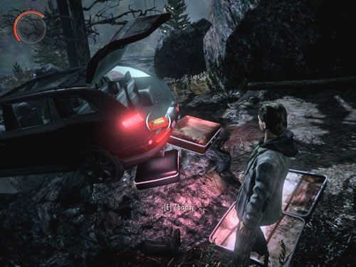 W następnej scenie Alan wyjdzie z rozbitego samochodu - Alan Wake: Przebudzenie w środku koszmaru | Odcinek 1- Koszmar | Solucja - Alan Wake - poradnik do gry
