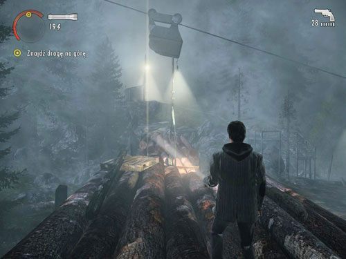 Wejdź na kłody korzystając z drabiny - Alan Wake: Przebudzenie w środku koszmaru | Odcinek 1- Koszmar | Solucja - Alan Wake - poradnik do gry