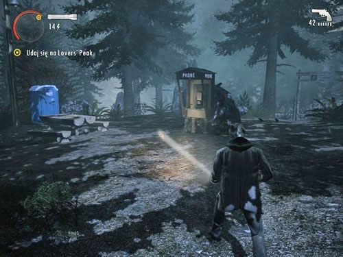 Idąc w prawo dojdziesz do budki telefonicznej - Alan Wake: Park Narodowy Elderwood (1) | Odcinek 2- Opętany | Solucja - Alan Wake - poradnik do gry