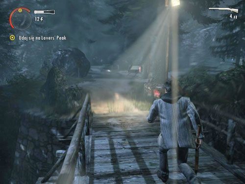 Ruszaj dalej, za wskazaniem drogowskazu z napisem Lovers Peak - Alan Wake: Park Narodowy Elderwood (2) | Odcinek 2- Opętany | Solucja - Alan Wake - poradnik do gry