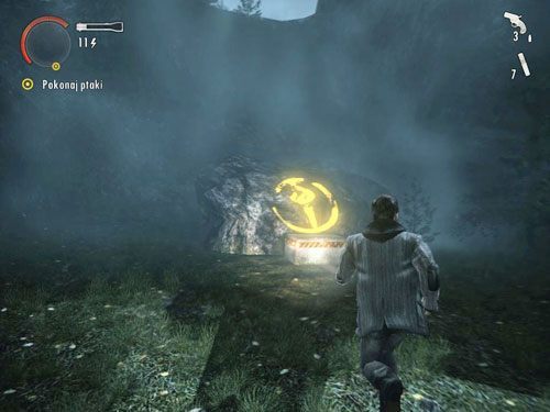 W tej okolicy, pod skałami, znajdziesz też skrzynię z wyposażeniem, które może Ci się przydać - Alan Wake: Park Narodowy Elderwood (4) | Odcinek 2- Opętany | Solucja - Alan Wake - poradnik do gry