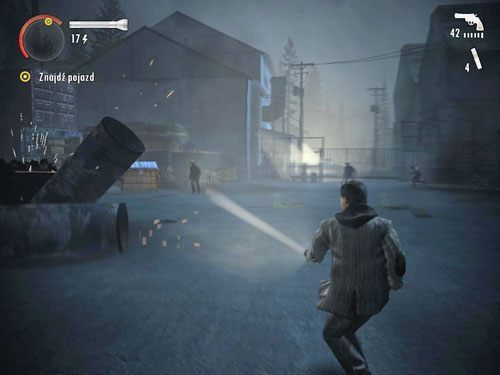 Trafisz na sporej wielkości plac, na którym natkniesz się na kilku przeciwników i buldożer - Alan Wake: Ścigany (2) | Odcinek 3- Okup | Solucja - Alan Wake - poradnik do gry