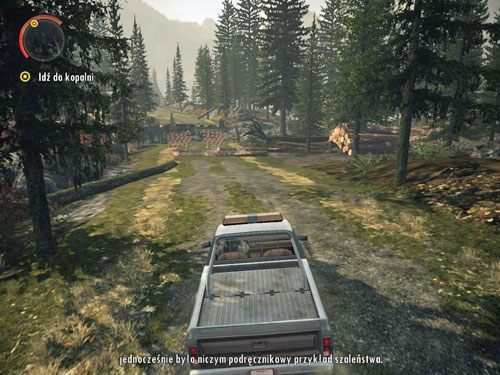 Po przerywniku filmowym wsiądź do auta i jedź w kierunku kopalni - Alan Wake: Mirror Peak (1) | Odcinek 3- Okup | Solucja - Alan Wake - poradnik do gry