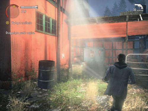 Udaj się do oświetlonego, czerwonego budynku - Alan Wake: Mirror Peak (1) | Odcinek 3- Okup | Solucja - Alan Wake - poradnik do gry