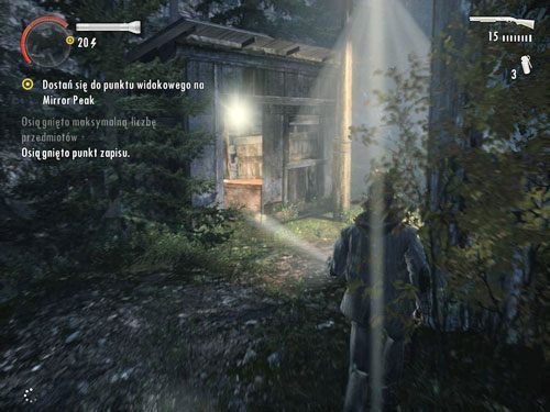 Wejdź do małej szopy i uruchom w niej światło - Alan Wake: Mirror Peak (2) | Odcinek 3- Okup | Solucja - Alan Wake - poradnik do gry