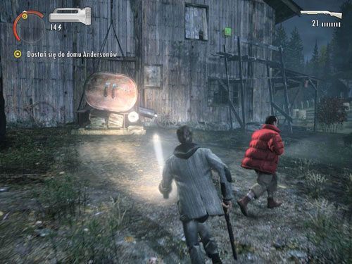 Gdy będzie po wszystkim, podążaj za Barrym w kierunku farmy Andersonów - Alan Wake: Farma Andersonów (2) | Odcinek 4- Prawda | Solucja - Alan Wake - poradnik do gry