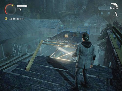 Wejdź po drabinie zamocowanej na zbiorniku - Alan Wake: Nocne życie Bright Falls (1) | Odcinek 5- Pstrykacz | Solucja - Alan Wake - poradnik do gry