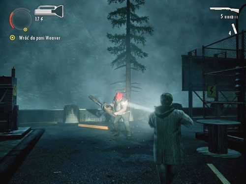 Po odcięciu zasilenia zbierz całe wyposażenie, jakie znajdziesz w pobliżu - Alan Wake: Elektrownia Bright Falls (2) | Odcinek 5- Pstrykacz | Solucja - Alan Wake - poradnik do gry