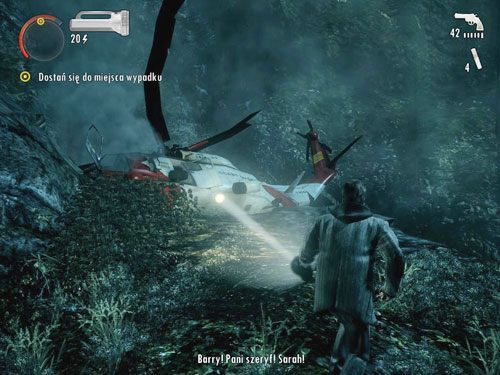 Przejdź po przewróconym drzewie, cały czas uważając na ptaki - Alan Wake: Elektrownia Bright Falls (2) | Odcinek 5- Pstrykacz | Solucja - Alan Wake - poradnik do gry