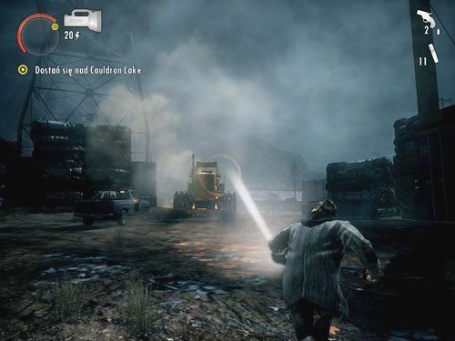 Uruchom generator, po czym zejdź z powrotem na ziemię - Alan Wake: W drodze nad Cauldron Lake (2) | Odcinek 6- Odjazd | Solucja - Alan Wake - poradnik do gry