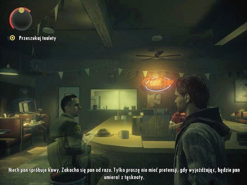 Pierwszy odcinek specjalny rozpoczynasz w restauracji, w której byłeś tuż na samym początku gry - Alan Wake: Odcinek specjalny 1- Sygnał (1) | Odcinki specjalne | Solucja - Alan Wake - poradnik do gry