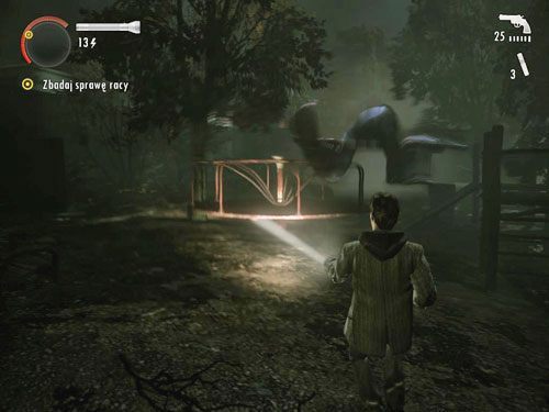 Wyjdź przez bramkę na plac zabaw - zostaniesz zaatakowany przez wszystkie znajdujące się tam przedmioty - Alan Wake: Odcinek specjalny 1- Sygnał (1) | Odcinki specjalne | Solucja - Alan Wake - poradnik do gry