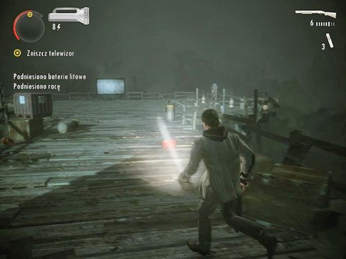 Kiedy zniszczysz wszystkie monitory wybiegnij na zewnątrz do plazmy - Alan Wake: Odcinek specjalny 1- Sygnał (3) | Odcinki specjalne | Solucja - Alan Wake - poradnik do gry