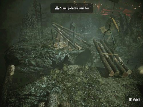 Powróć do przycisku, dzięki któremu możesz teraz sterować podnośnikiem bali aby utworzyć most - Alan Wake: Odcinek specjalny 2- Pisarz (2) | Odcinki specjalne | Solucja - Alan Wake - poradnik do gry