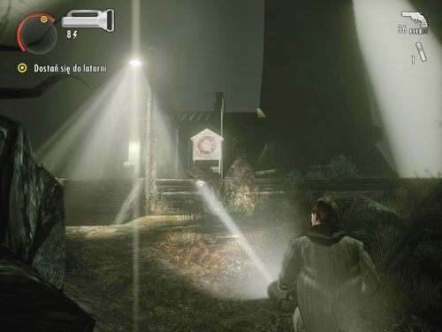 Koniec końców dobiegniesz do latarni - wejdź do środka, po czym wbiegnij po schodach na samą górę - Alan Wake: Odcinek specjalny 2- Pisarz (3) | Odcinki specjalne | Solucja - Alan Wake - poradnik do gry
